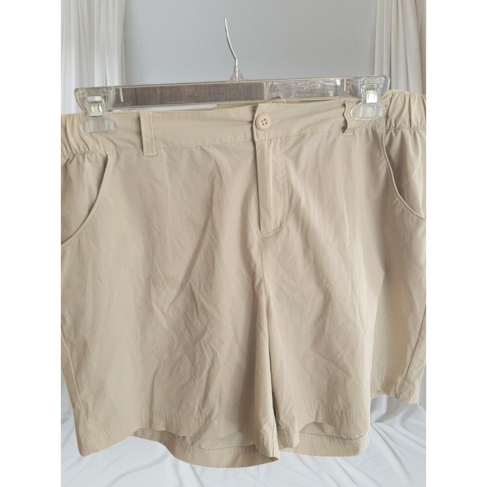Columbia Sportswear PFG Women Shorts Size 16 Nylon Pockets Tan‎ Hiking or Beach